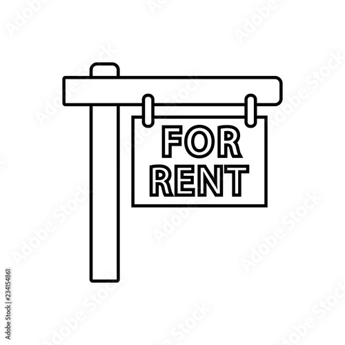 rent street sign icon logo template