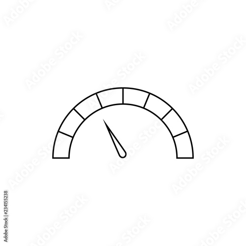 car speedometer icon. Trendy modern flat linear vector car speedometer icon on white background from thin line collection, outline vector illustration
