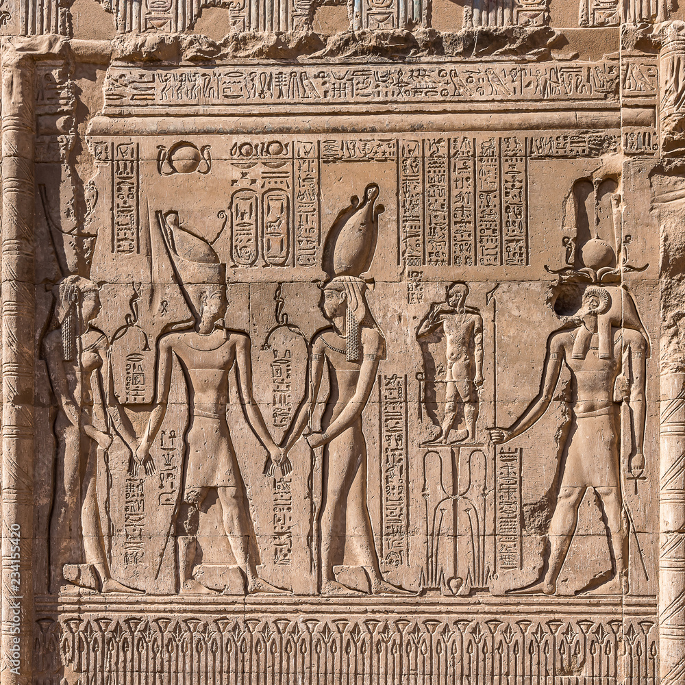 Hieroglyphics and reliefs from ancient Egypt