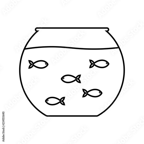 Aquarium linear icon. Thin line illustration. Fishkeeping. Contour symbol. Vector isolated outline drawing.