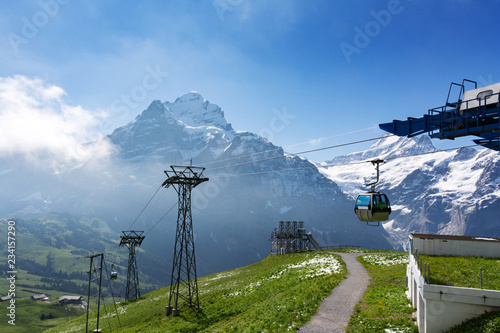 Firstbahn bei Grindelwald mit Blick auf das Mittelhorn im Sommer photo