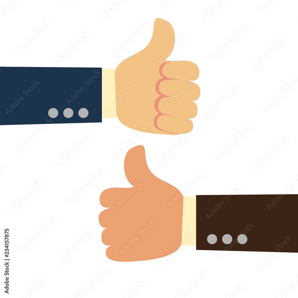 Like and dislike hands. Vector flat cartoon illustration Stock Vector ...