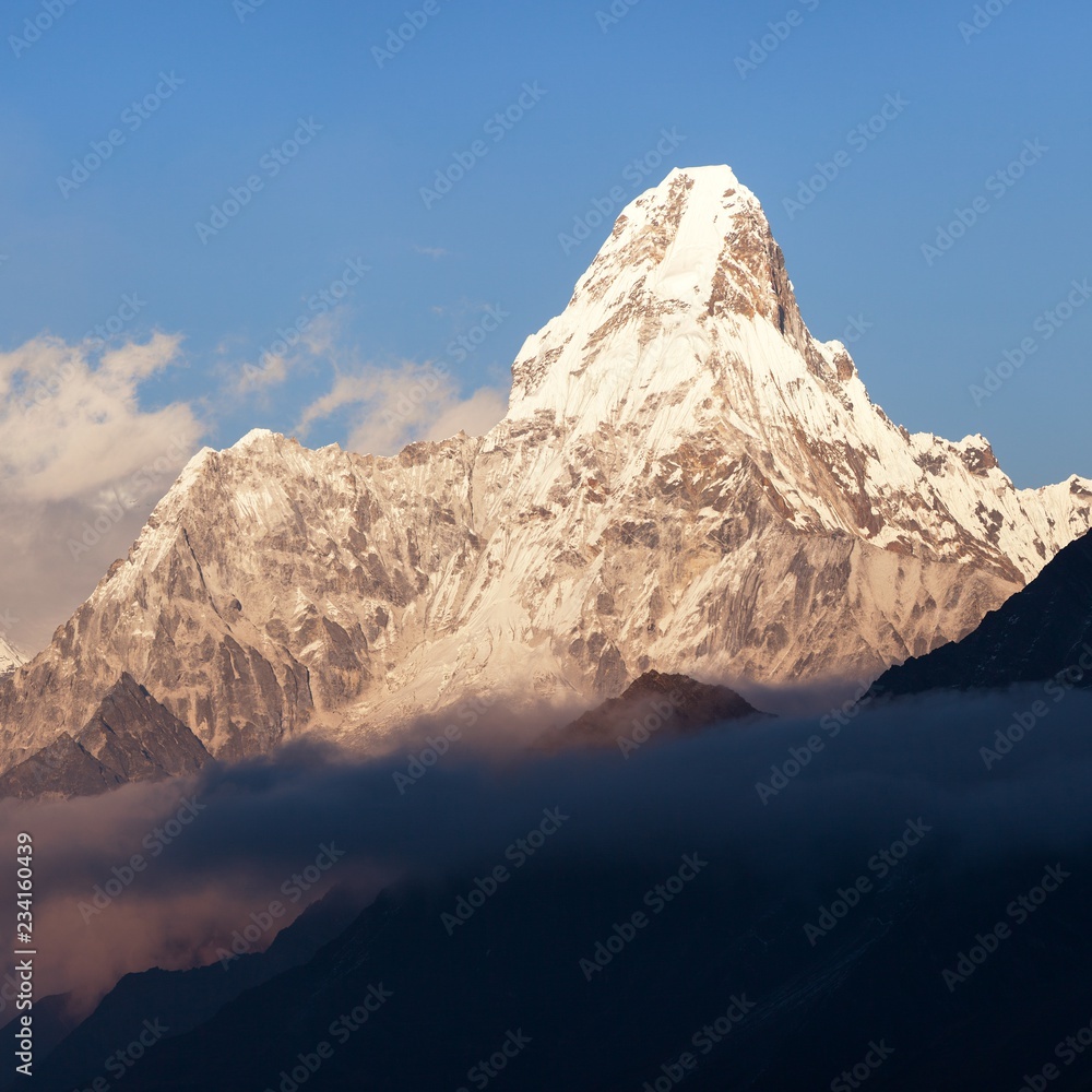 Ama Dablam evening view Nepal Himalayas mountains