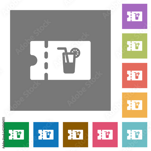 cocktail bar discount coupon square flat icons