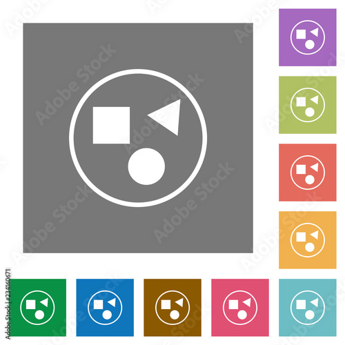 Grouping elements square flat icons