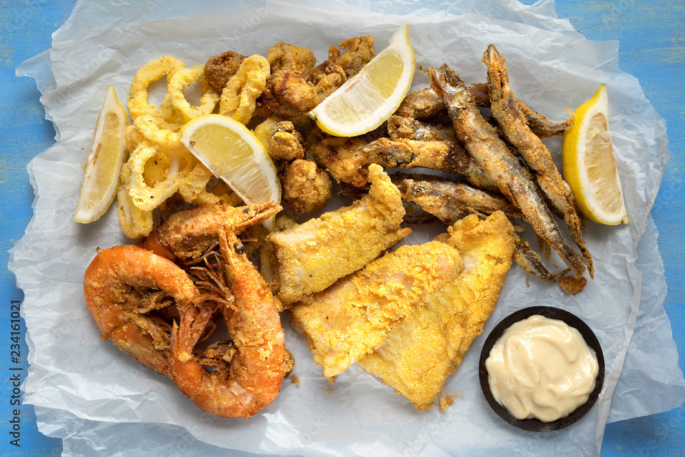 rustic italian fried seafood fritto misto