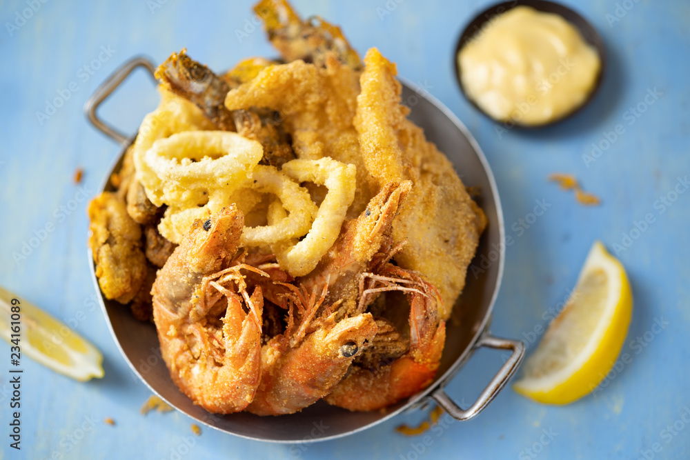 rustic italian fried seafood fritto misto