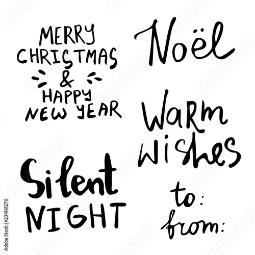 Set of Christmas lettering handwritten