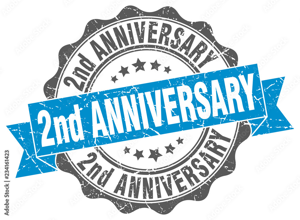 Obraz premium 2nd anniversary stamp. sign. seal