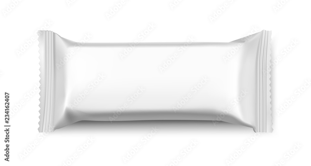 Blank mockup of flow pack. Vector illustration isolated on white background. It can be used in the adv, promo, package, etc. EPS10. Blank mockup of flow pack. Vector illustration isolated on white background. It can be used in the adv, promo, package, etc. EPS10.