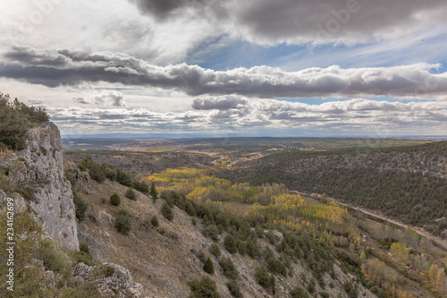 View from the top of the Rio Lobos canyon in Soria, Spain