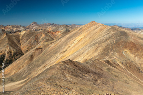 Mountain climbing and hiking in the San Juan Range in Southwest Colorado