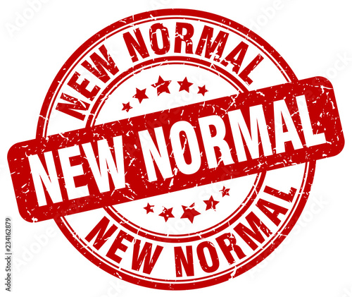 new normal red grunge stamp