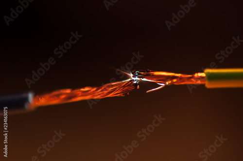 power of electricity - flashover, close-up
