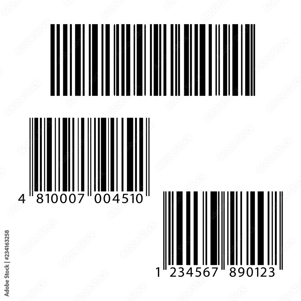 Set of bar code icons. Vector illustration Set of bar code icons. Vector illustration