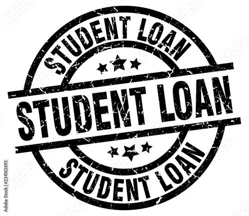 student loan round grunge black stamp