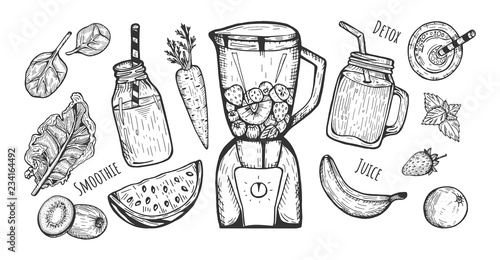 smoothie ingredients set