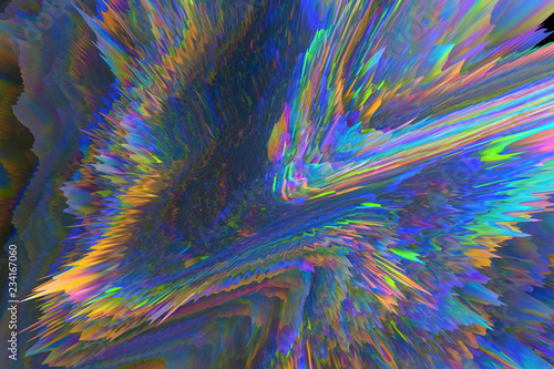 Abstract digital 3d glitch effect. Screen texture. Dispersion background.