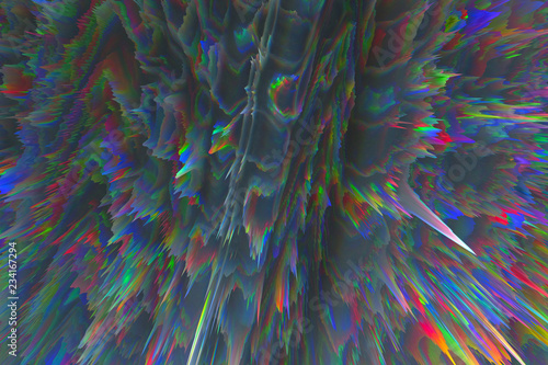 Abstract digital 3d glitch effect. Screen texture. Dispersion background.