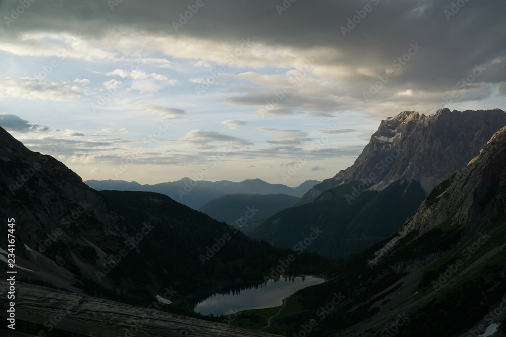 View at Zugspitze from Austrian alps