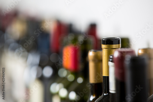 Empty glass wine bottles,