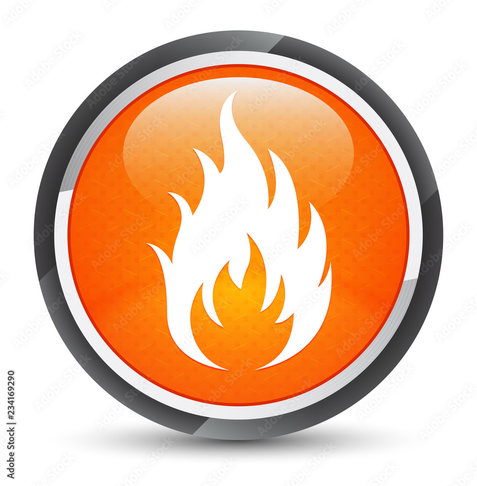 Fire icon galaxy orange round button Fire icon galaxy orange round button