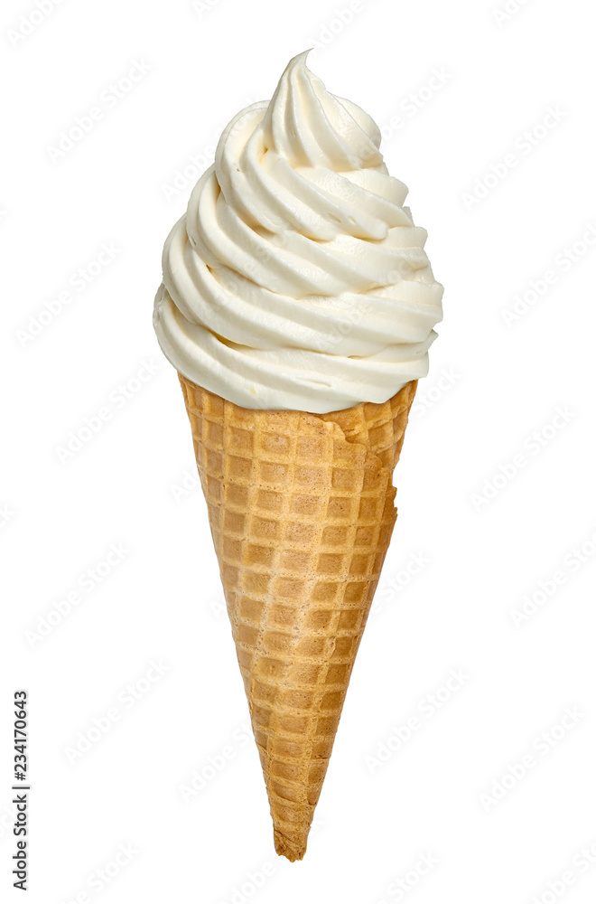 Whipped vanilla soft ice cream or frozen yogurt isolated on whte background Whipped vanilla soft ice cream or frozen yogurt isolated on whte background