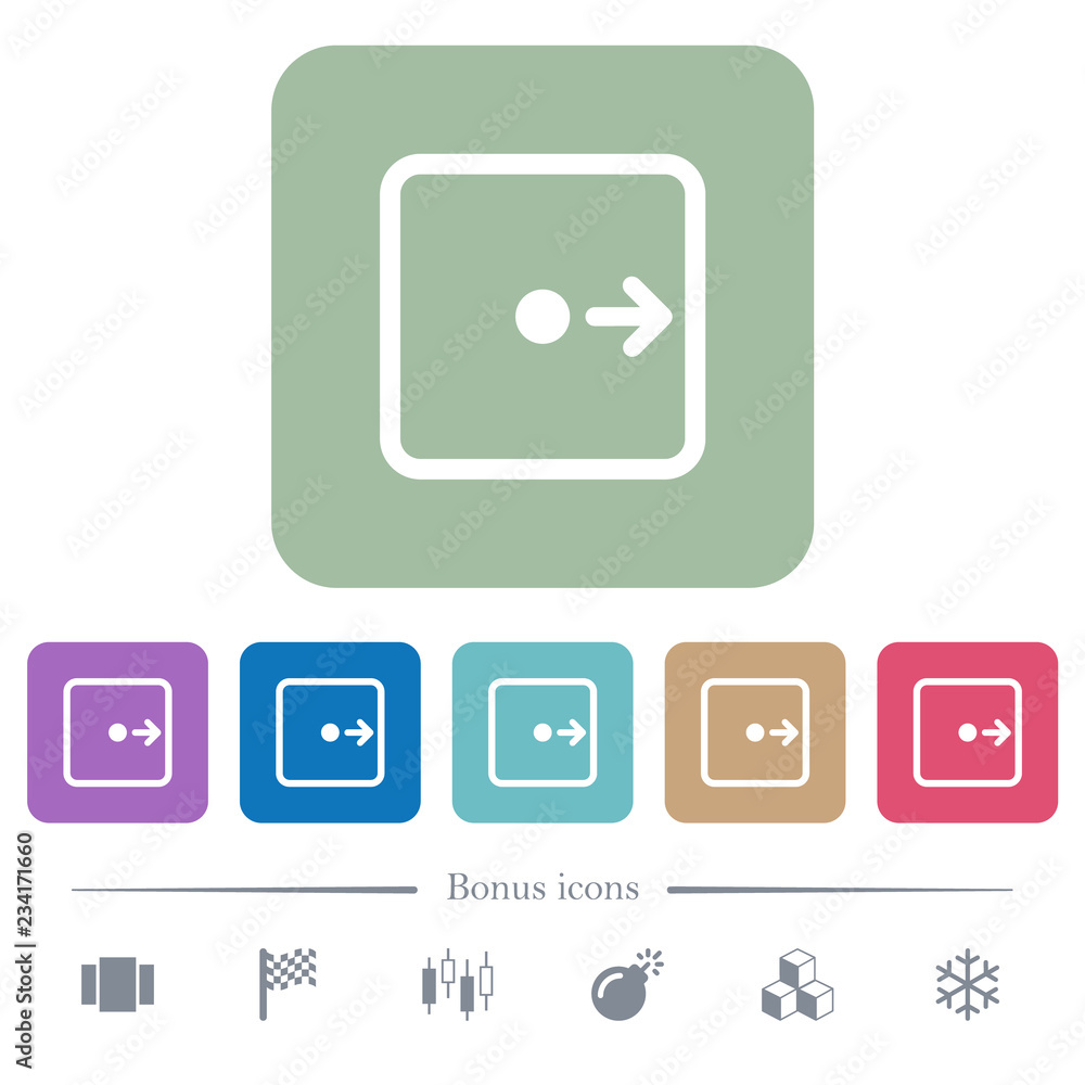 Move object right flat icons on color rounded square backgrounds Move object right flat icons on color rounded square backgrounds