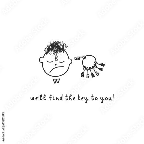 Depression signs and symptoms. Vector illustration of problems of mental health