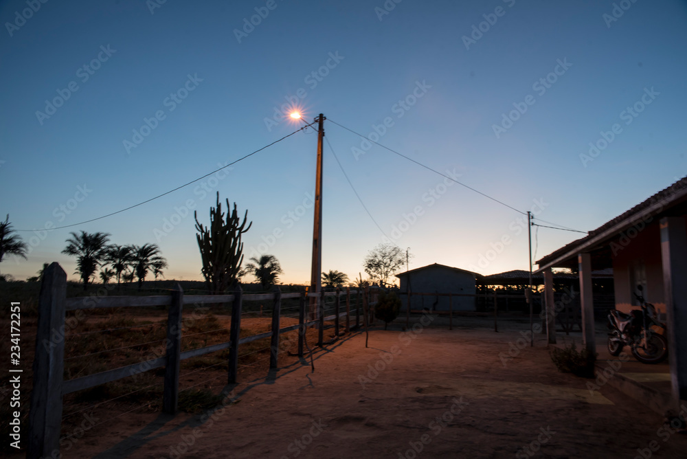 Iluminação em poste na zona rural Iluminação em poste na zona rural