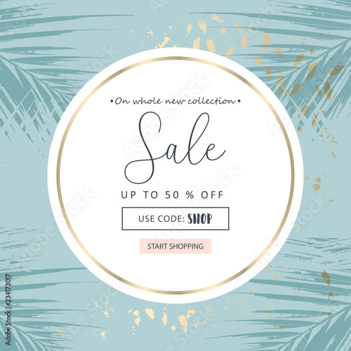 Worn Marble Gold and Pastel advertising background. Fashion artistic template...