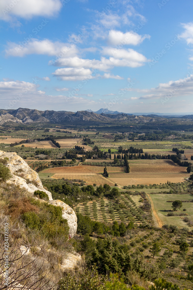 The valley between Les Baux de Provence and the Alpilles mountains are dotted with farms