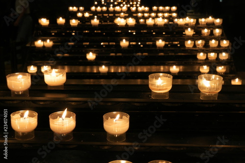 Strasbourg,France-October 12, 2018: Candle light in a Cathedral.