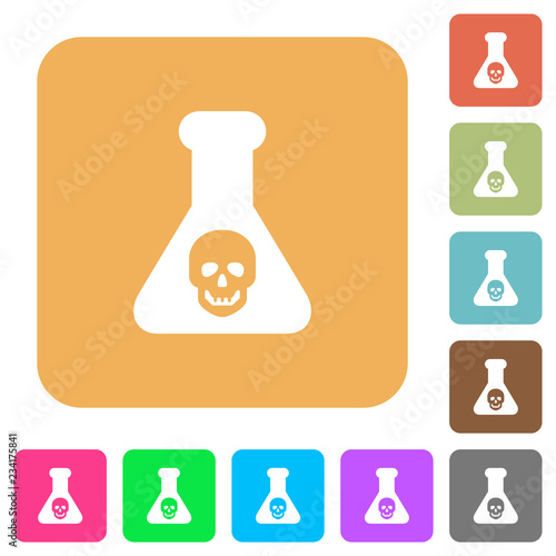 Dangerous chemical experiment rounded square flat icons