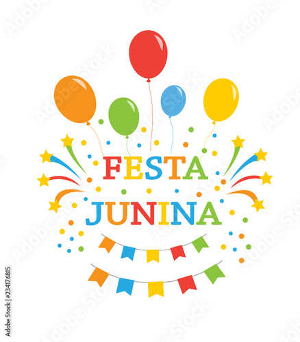 Festa junina holiday background banner, vector illustration