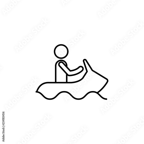 jet skiing sign icon. Element of navigation sign icon. Thin line icon for website design and development, app development. Premium icon