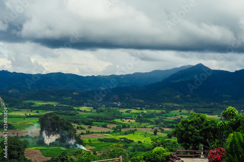 Landscape of Phu Lanka mountain forest park in Phayao province Thailand