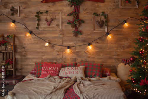 Beautiful decorated christmas room