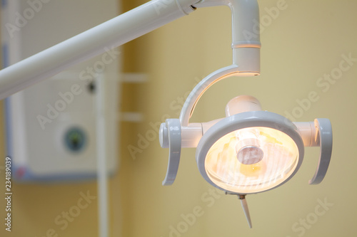 Close up of shining dental lamp