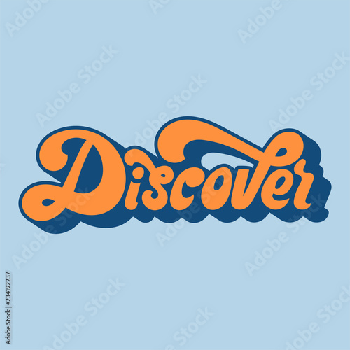 Discover word typography style illustration