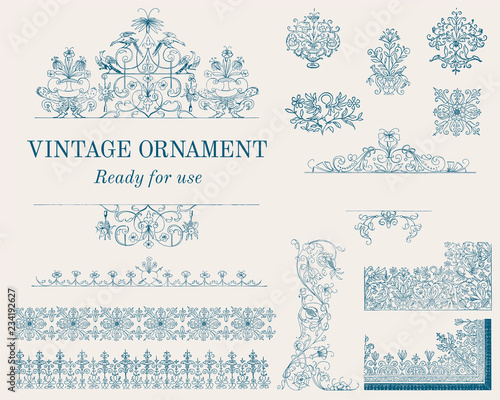 Vintage flourish ornament illustration