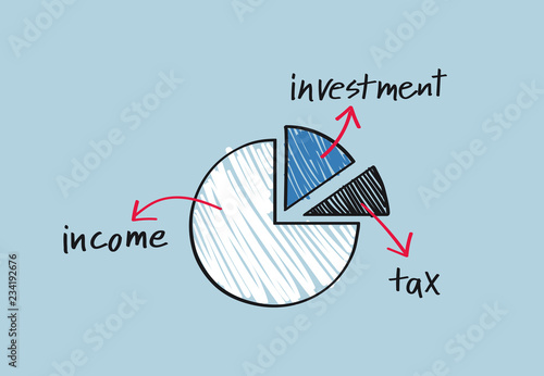 Financial plan pie chart illustration
