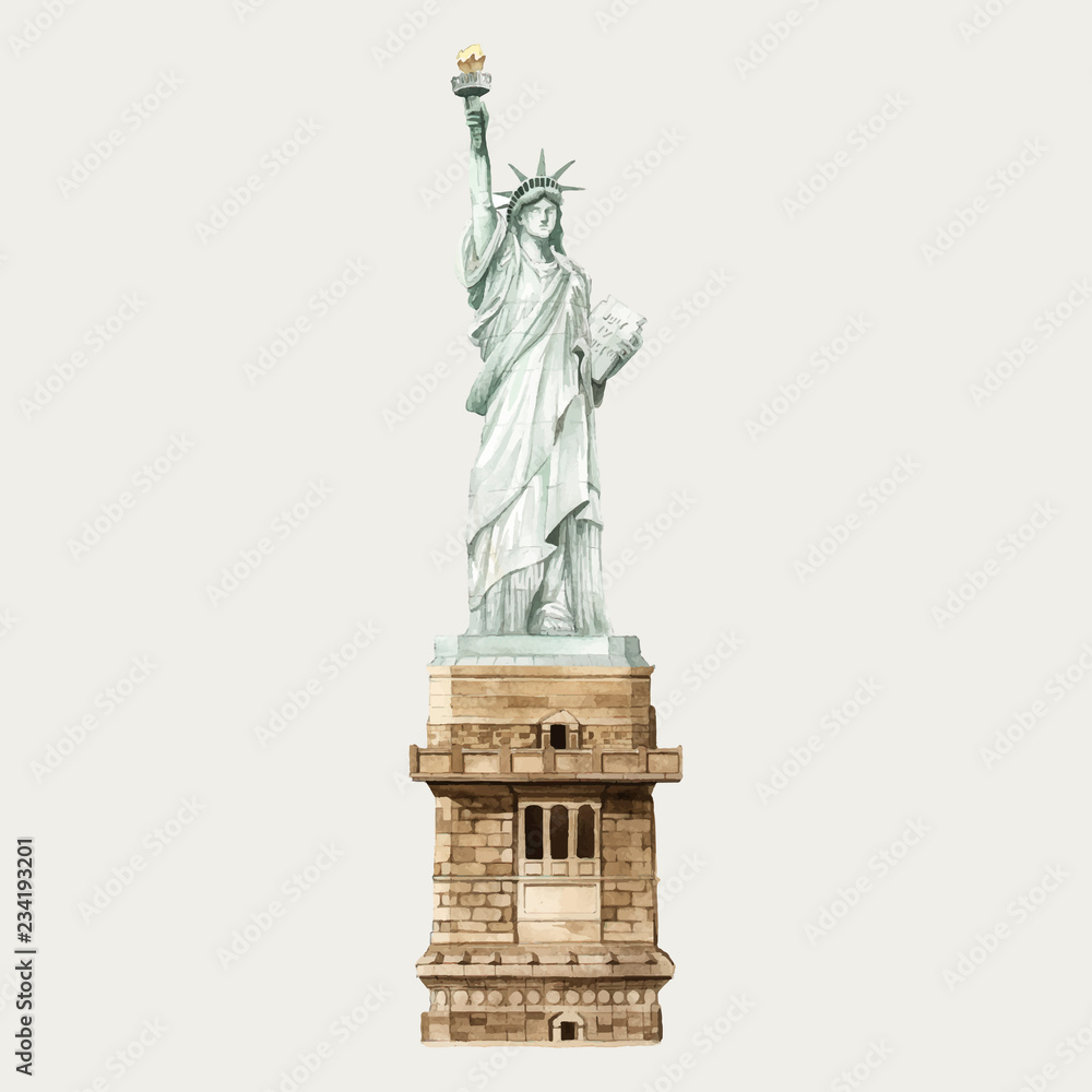 Obraz premium The Statue of Liberty watercolor illustration