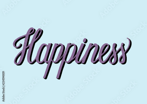 Handwritten style of Happiness typography