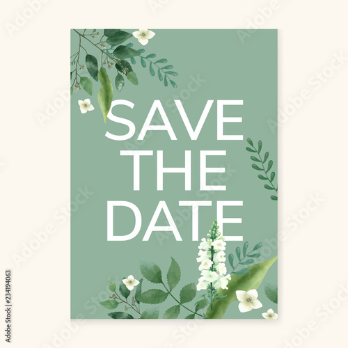 Invitation card with a green theme