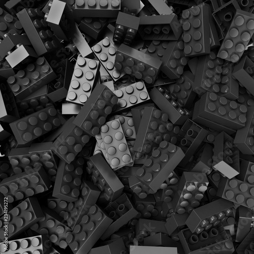 black  and gray plastic blocks