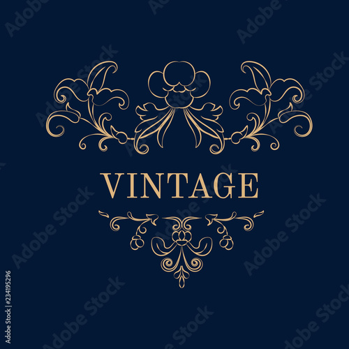 Vintage flourish ornament illustration