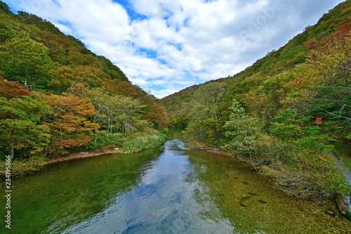 十和田湖 子ノ口の秋の情景