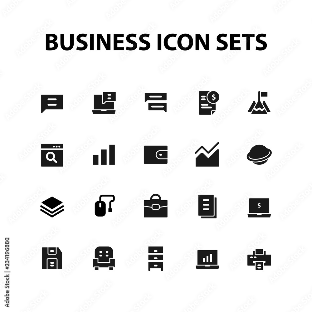 Business icon Sets Solid Vector Business icon Sets Solid Vector