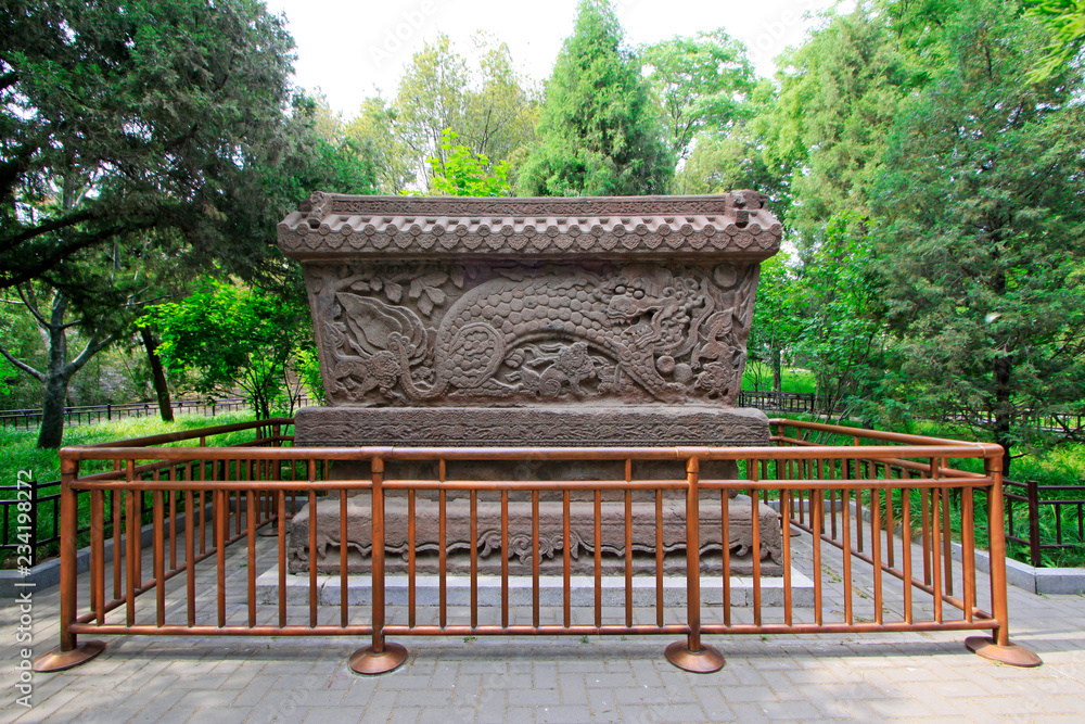 traditional Chinese style screen wall in the Beihai Park，Beijing, China